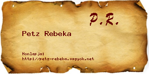 Petz Rebeka névjegykártya
